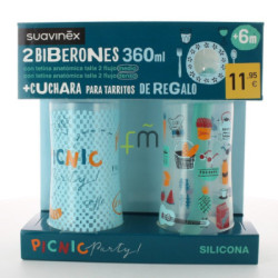 Pack Biberón 360 Ml. T2M+T2L Silicona