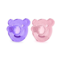Avent Chupete Soothies Rosa/Morado +3M Scf 194/02 2 Uds.